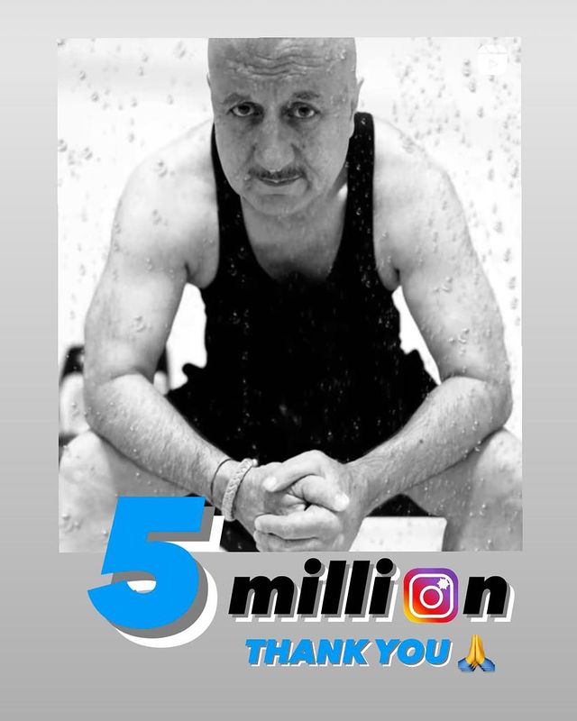 Anupam Kher hits 5 million followers on Instagram